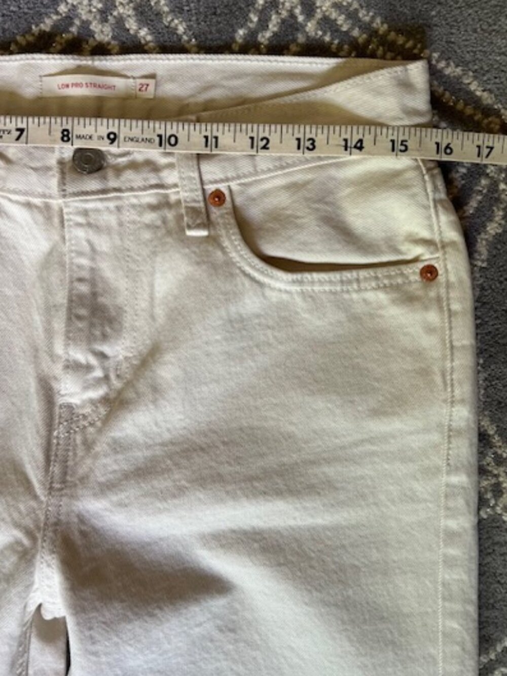 Levi’s Low Pro Cream Straight Stonewash Jeans Woman's W 27 - Picture 11 of 14